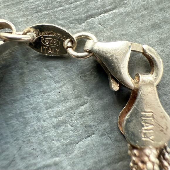 925 Sterling Silver Braided Bracelet - Picture 7 of 8